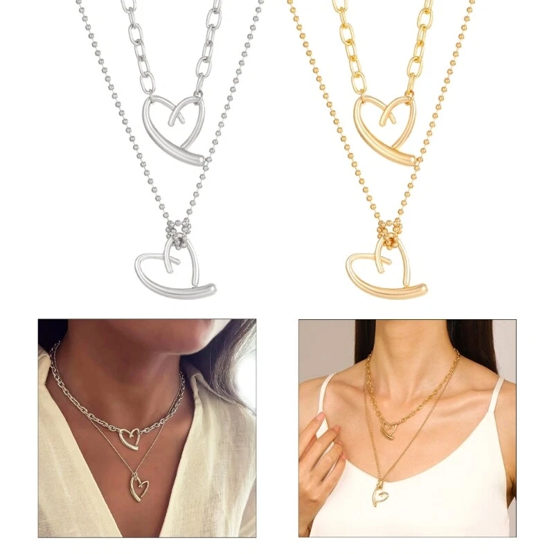2PCS Collarbone Chain Versatile Choker Neck Chain for Daily Wear
