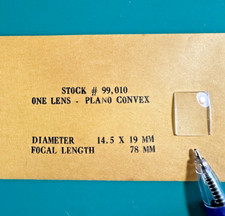 Edmund One Lens Plano Convex 14.5mm x 19mm Diameter 78mm Focal Length