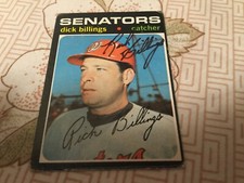 1971 Topps Dick Billings Autographed Baseball Card Texas Rangers  #729  RC
