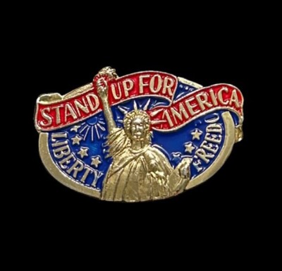 STAND UP FOR AMERICA Patriotic Hat Pin