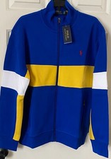  148 NWT Mens Polo Ralph Lauren Double Knit Mesh Full Zip Track Jacket Royal