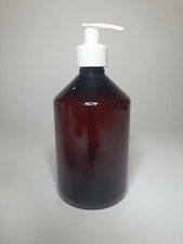 500ml PET Plastic Amber Veral Bottles & White Lotion Pump *Any Amount*