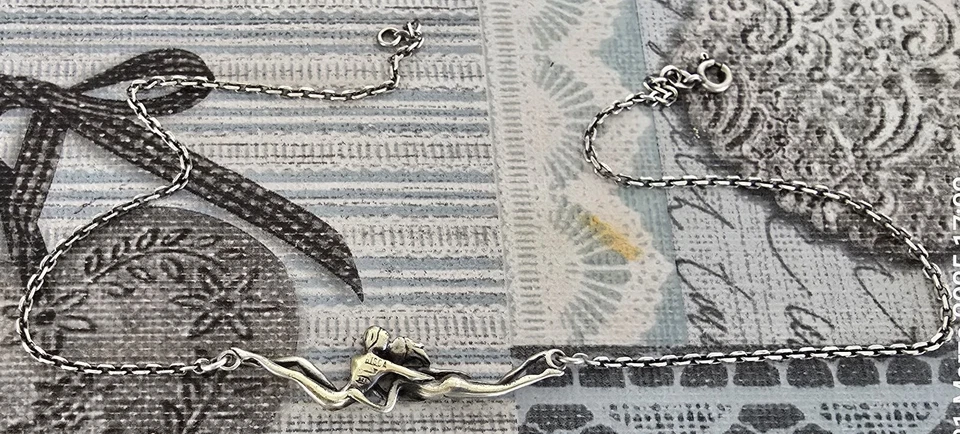 COLLANA AMANTI " GISCA "   argento 925 mm  ANNI 80 RARO - Immagine 3 di 4