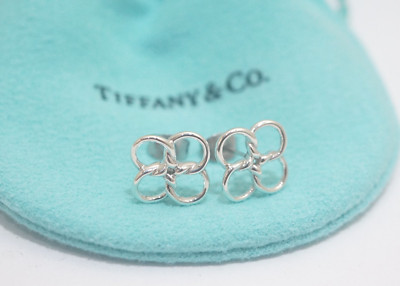 Tiffany & Co. Ohrringe Sterlingsilber Elsa Peretti Quadrifoglio Kleeblatt