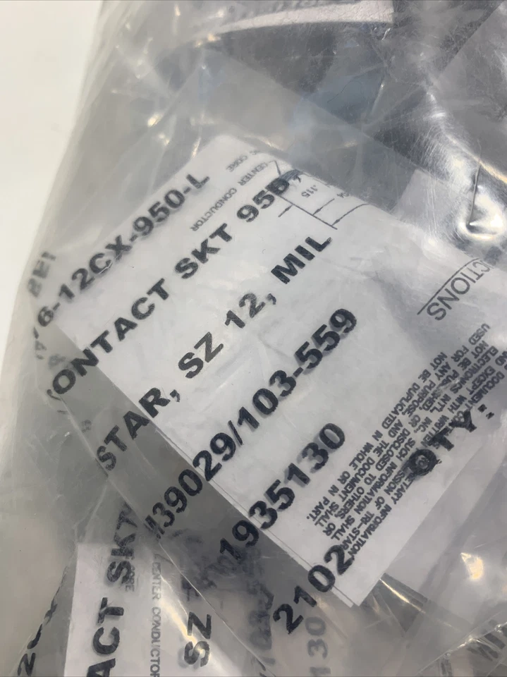 Bag of 50 - Tri-Star M39029/103-559 Carsile 316-12CX-950-L Contact 12 GA Coax - Image 4 of 4
