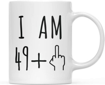 Tasse 50. Geburtstag Ich bin 49 plus Mittelfinger lustig Neuheit 50. Geschenk Ihn/Sie