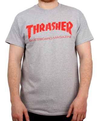 grey and red thrasher shirt