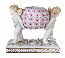 Tafelaufsatz Porzellan Schale Antik Fussschale ENGEL Vase BAROCK Tischdeko 