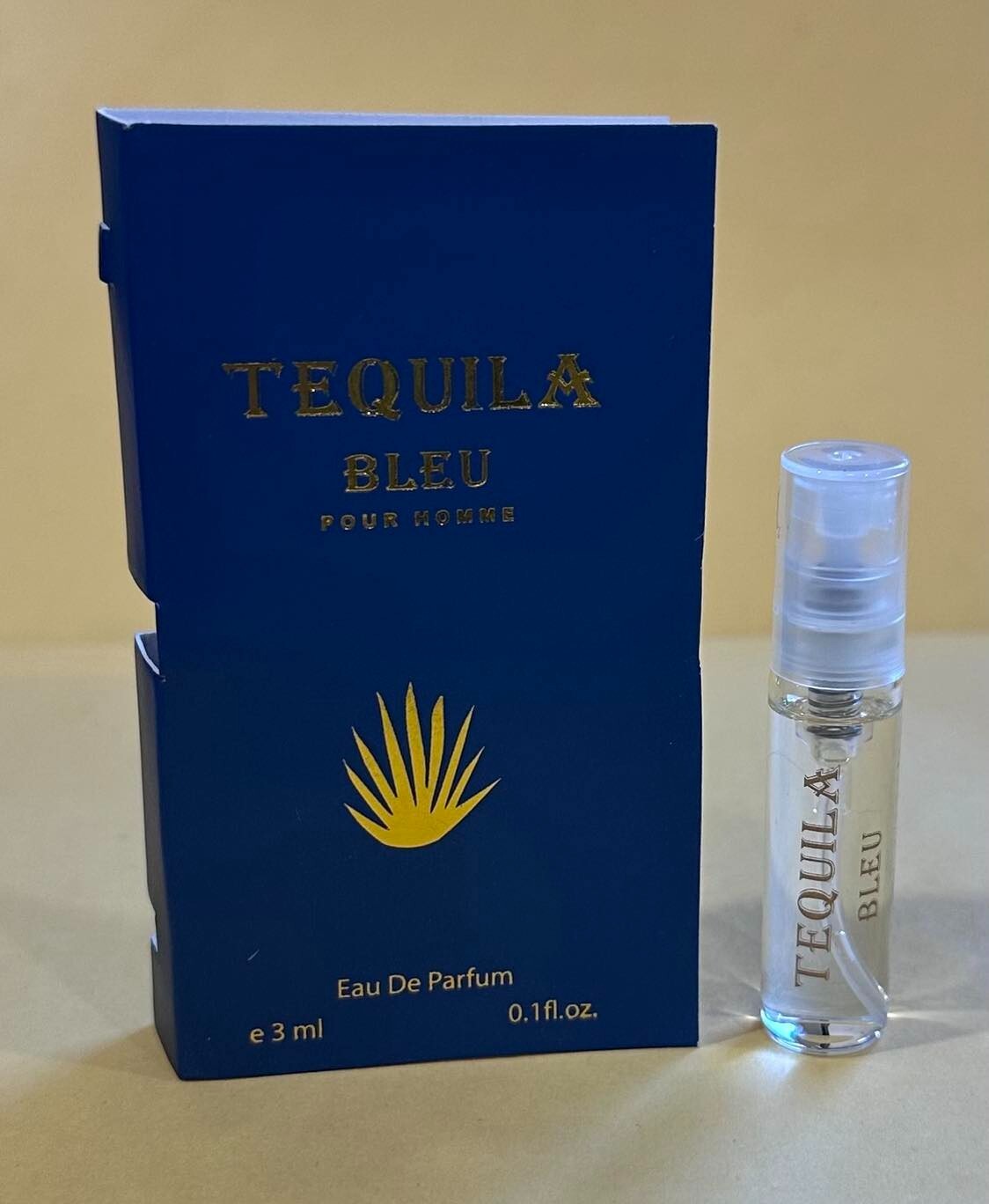 1 Vial TEQUILA BLEU POUR HOMME for Men 0.1 oz 3 ml Eau de Parfum Spray