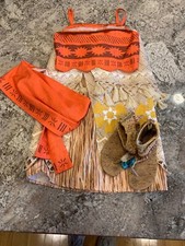 Disfraz de Moana con Sandalias Oficial Disney Store para Niña Usado en Excelente Condición