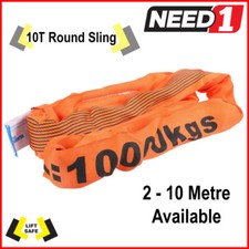 LIFT SAFE 10T Round Lifting Slings | 2m to 10m | Orange | Test cert