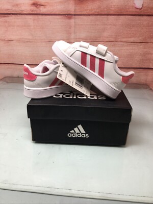 adidas Toddler Grand Court Sparkle Shoes, White