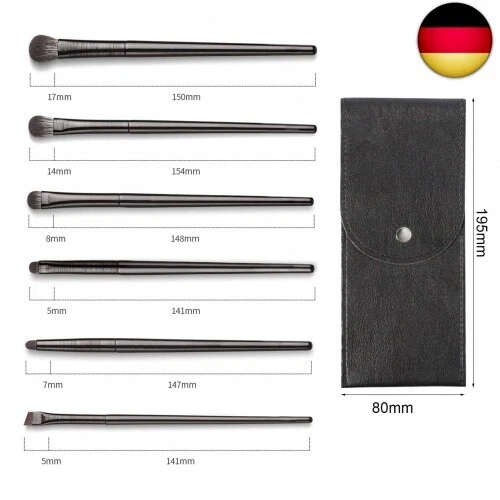 LacyMC 6pcs Lidschatten Make-Up Pinsel Set,Pinsel Kosmetiktasche Portable Reise - Bild 2 von 4