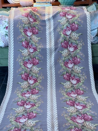 Tessuto corteccia pappagallo tulipani shabby chic vittoriana 2,5 YDS Nubby anni '30