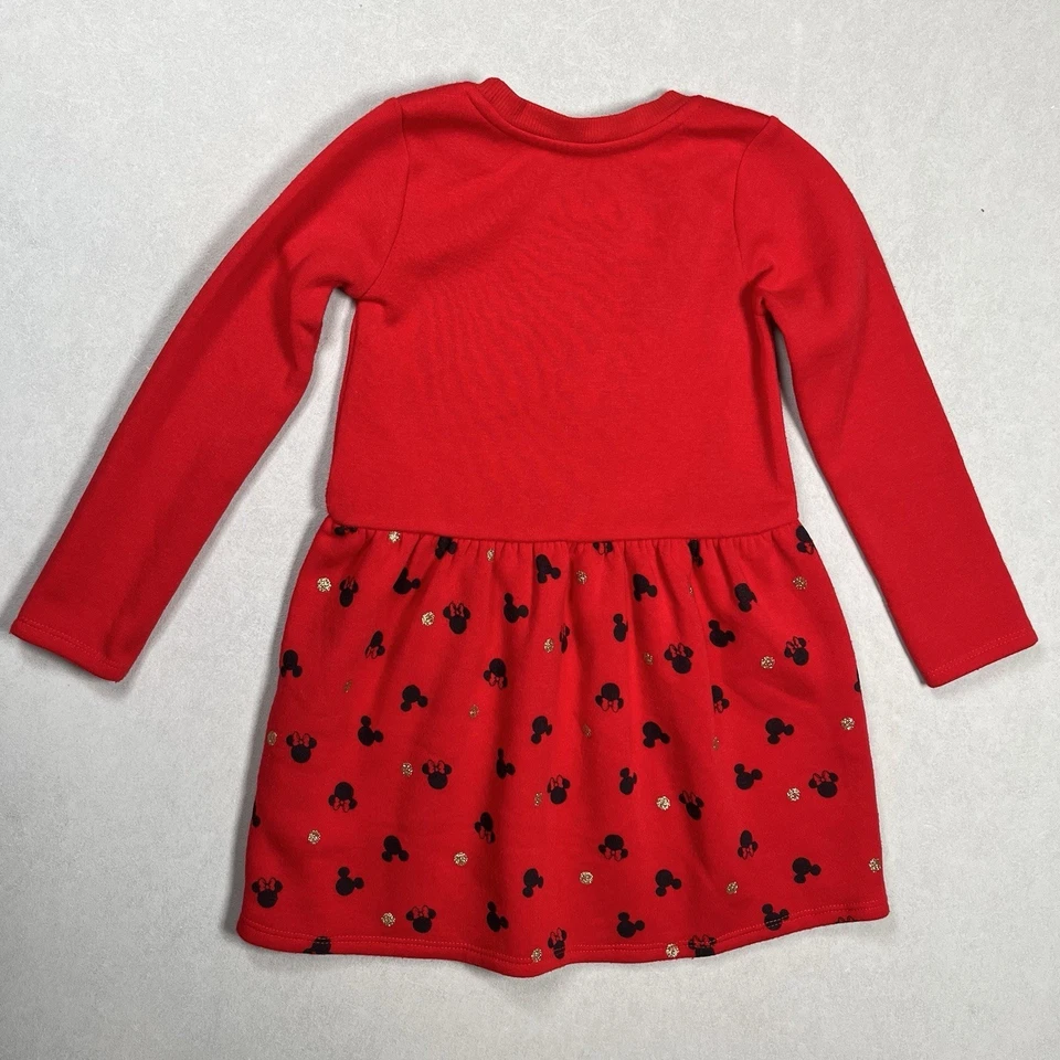 Vestido Disney Niña Minnie Mouse Rojo Negro Silo Lunares Talla 5/6 Orejas Adornadas Foto 2 de 4