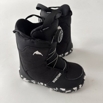 Burton Kids Grom BOA Snowboard Boots Black White Size 3K US | eBay