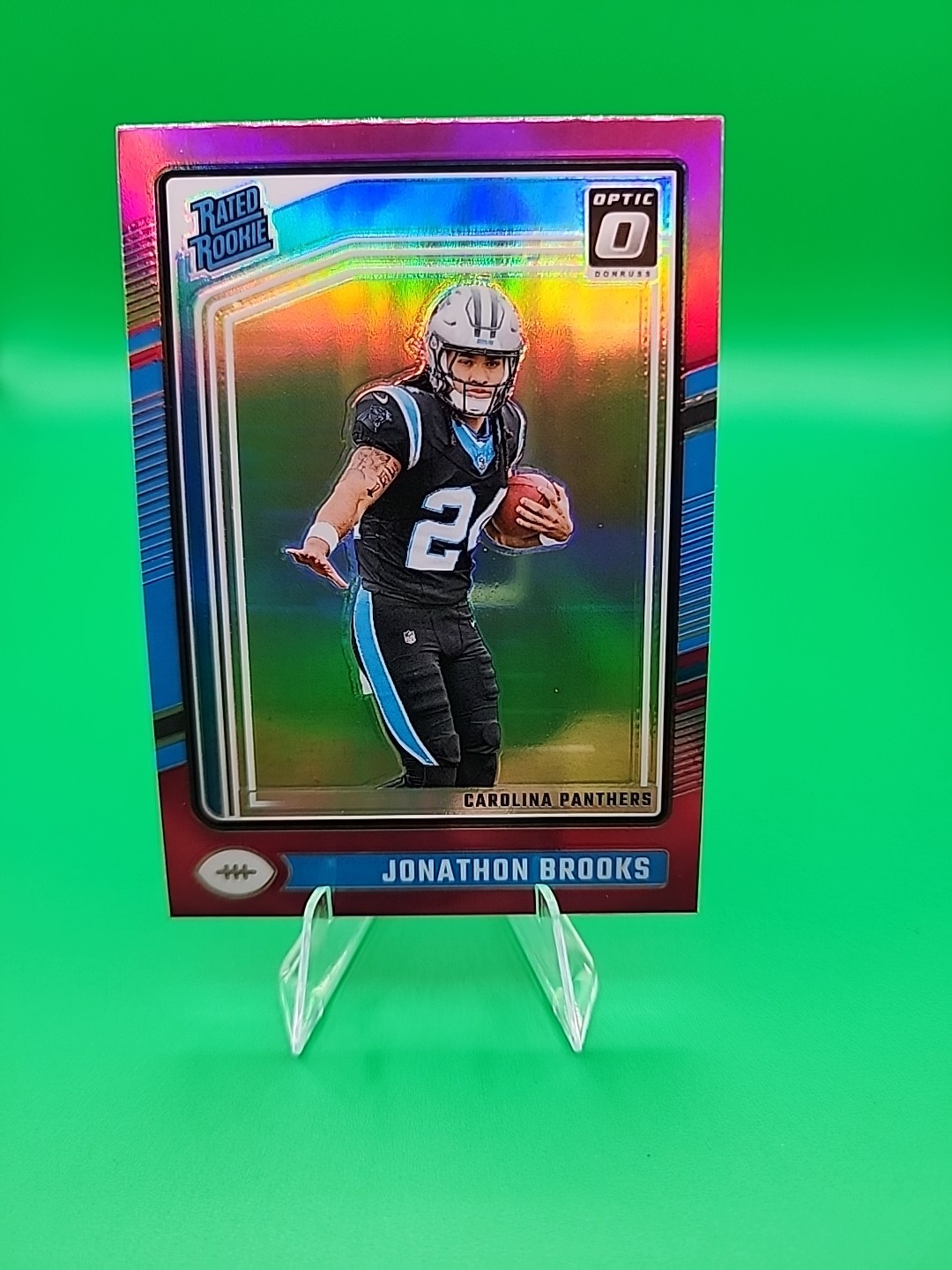 2024 Panini Donruss Optic - Rated Rookie Jonathon Brooks #258 Pink Prizm (RC)
