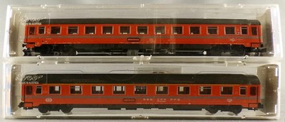 Roco 2262A 2262B Spur N Sbb Sff Ffs 2 Wagen Eurofima 1. & 2. Klasse ausgebaut O