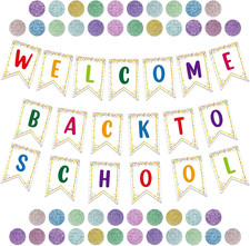 55PCS Welcome Bulletin Board Classroom Decorations - Confetti Pennants Welcome B