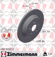 2X Bremsscheibe Sport Z Zimmermann 400.3650.52 FüR Mercedes Klasse W251 V251 280