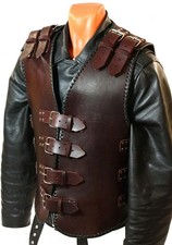 Medieval Men  s Motorcycle Motorbike Vest Generic Leather Club Waistcoat Armor