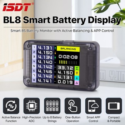 ISDT BL8 Smart Akkus Display Active Balance Accurate Voltage APP Control