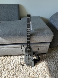 Donner HUSH-X Headless Electric Guitar + Gig Bag Headphone & Accessories | Black