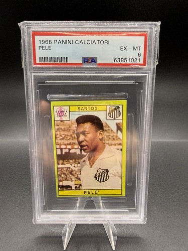 1968-69 Panini Calciatori Pele PSA 6 Brazil Santos Soccer GOAT POP 12 RARE