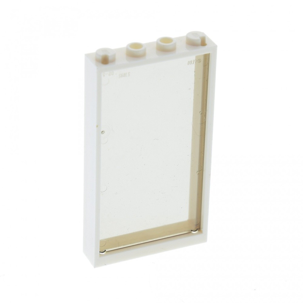 1x Lego Window Frame 1x4x6 White Transparent Brown House 57895 60596