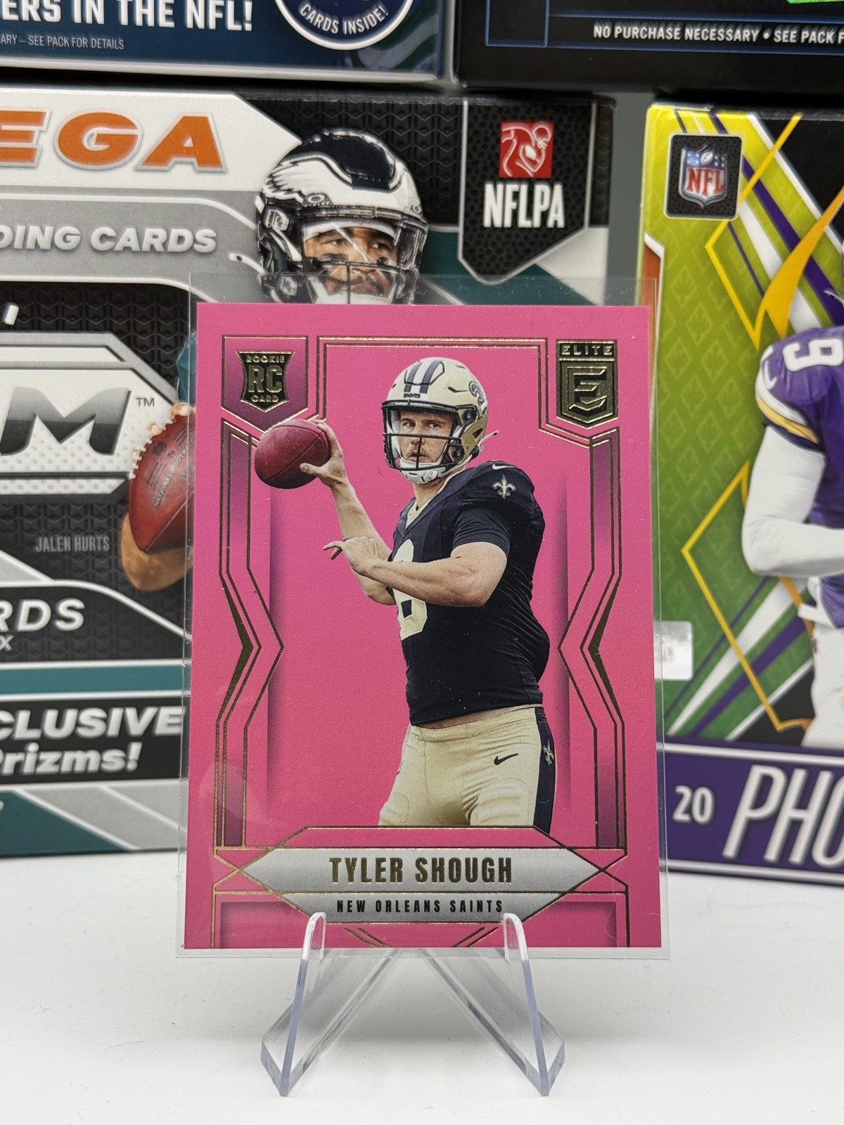 2025 Donruss Elite #178 Tyler Shough Pink (RC) New Orleans Saints ￼