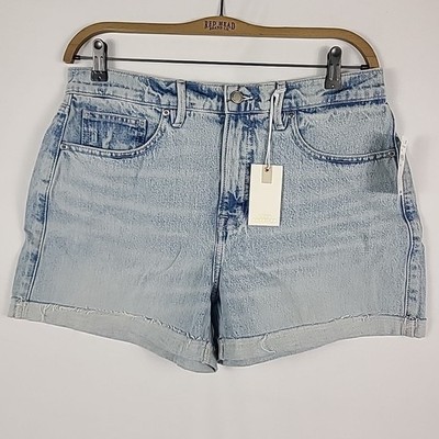 NEW Good American Good 90's Denim Shorts Size 8/29 Fray Hem MSRP $99