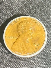 1991 Lincoln Unique Penny Silver and Copper Error Coin