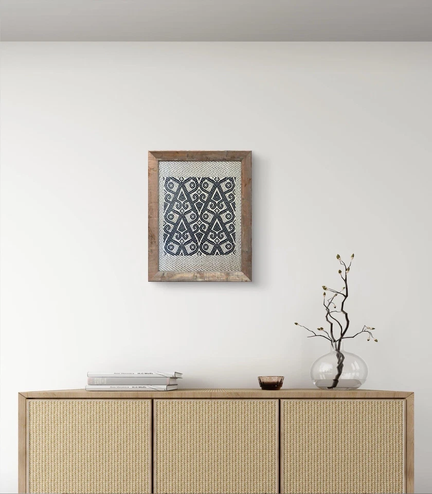 Handwoven Bamboo Wall Art Traditional Weaving Pattern NO Frame Eco-Friendly Deco - Image 4 of 4