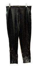 Old Navy Size 6 Skinny Extra High Rise Faux Leather Pants Black Casual Side Zip