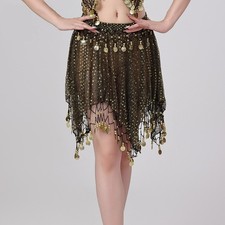 Women Indian Belly Dance Costume Party Stage Performance Sequins Skirt 7 Colors