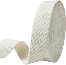 Heavy-Duty 1 Inch Cotton Webbing - 2Mm Thick 6 Yards - Natural Belt Strap for