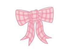 Happy Everything   - Pink Gingham Bow Big Attachment - ATT-BOW-PK