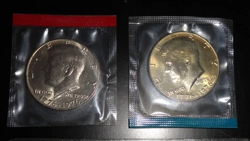 1776 ~ 1976 P+D Bicenntenial Kennedy Half Dollars US Mint Sealed