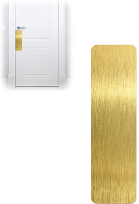 Brass Finish 4''x14'' Door Push Pad Peel and Stick Stainless Steel Protector