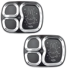 MIFFY Stainless Steel 304 Snack Meal Tray 3-Compartment Plate | Kids Tableware