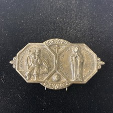 VTG 1940s Metal St Christopher Our Lady Of The Highway Visor Plaque