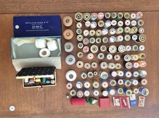 129 Vintage Thread Spools Coats Clark JP Most Wood Mixed Color Sewing Lot