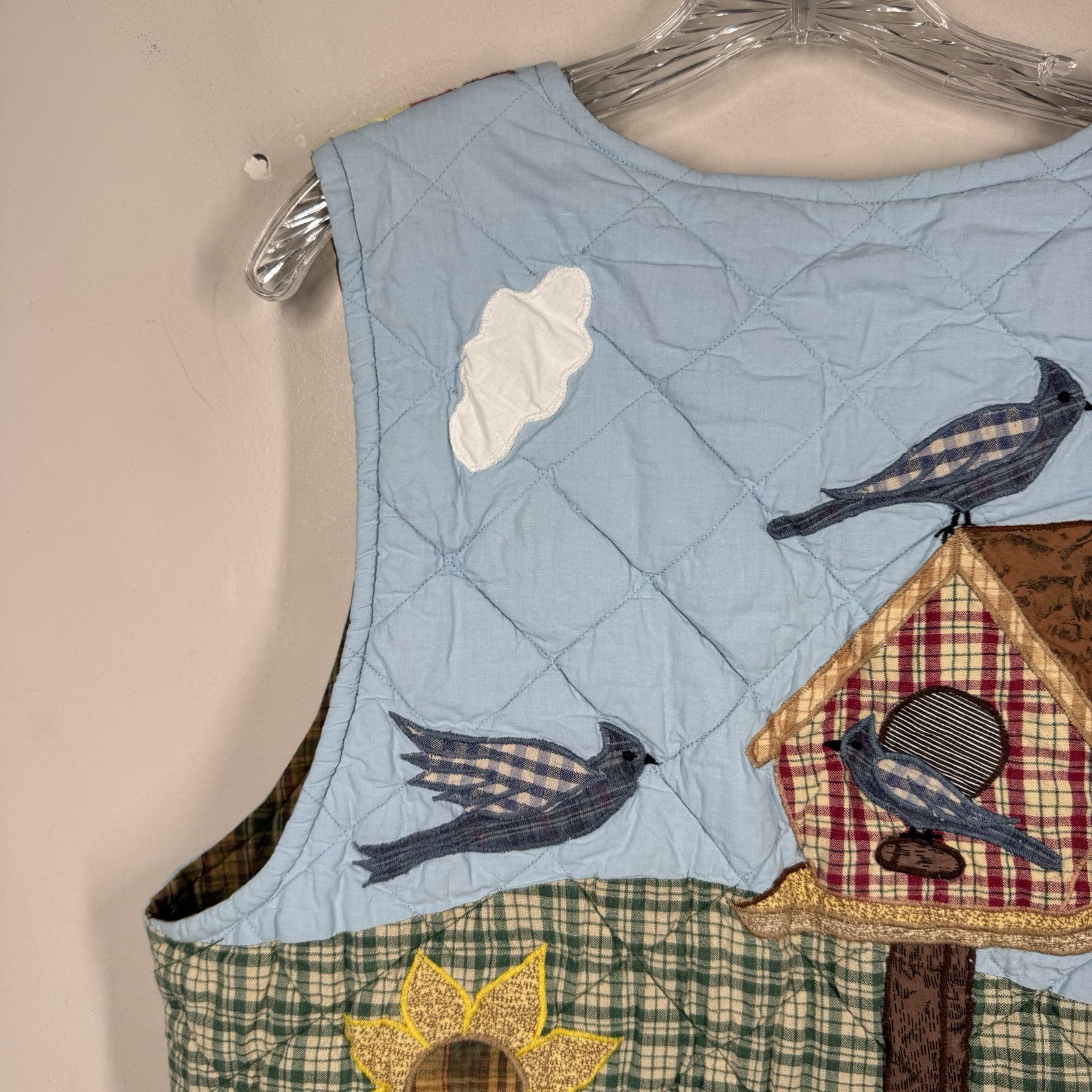 Handmade Quilted Vest Whimsy OS Patchwork Appliqu… - image 10