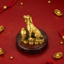 Hundfigur mit M&uuml;nzsockel M&uuml;nzmotiv Hundefigur Sockel f&uuml;r Zuhause