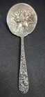 Antique S. Kirk & Son (26.5g) Sterling Silver Repoussé Berry Spoon Baltim Floral