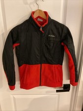 Columbia - Full Zip Fleece Jacket - Red  Black - Boys Size Medium 10-12