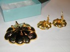 Vintage Set ALANA STEWART BROOCH~CLIP EARRINGS DEMI PARURE Original Box~Booklet — photo 6