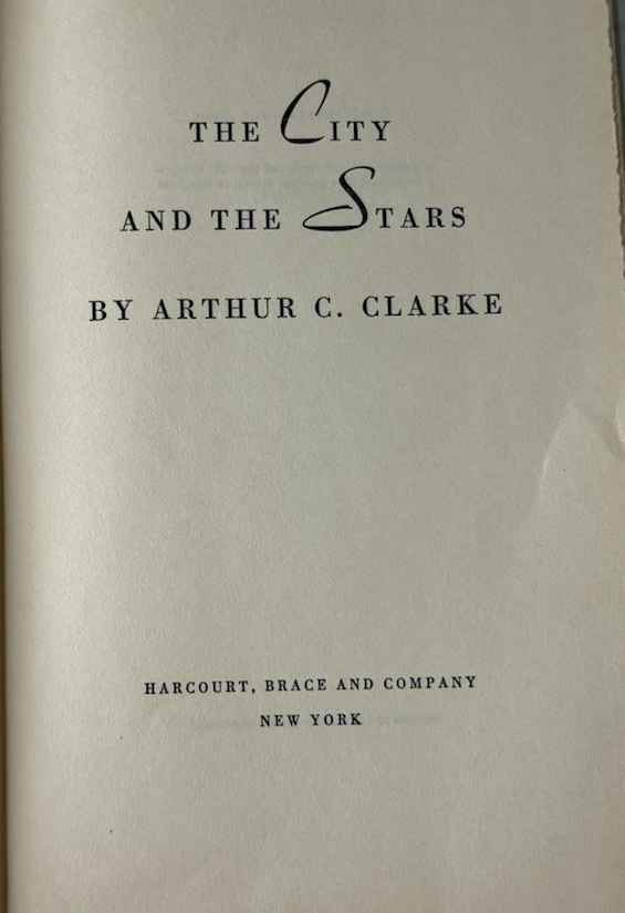 The City and the Stars Arthur C. Clarke First US Edition 1956 HC No DJ - Image 4 of 4