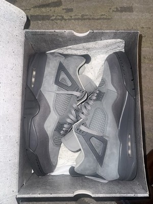 Jordan Air Jordan 4 Retro Gray Men s Mid Top Lace-Up Basketball Sneakers