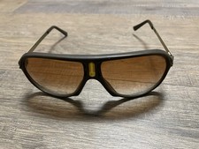 Ferrari Logo Sport Sunglasses Brown Amber Lens Shield Style Racing Eyewear Vtg